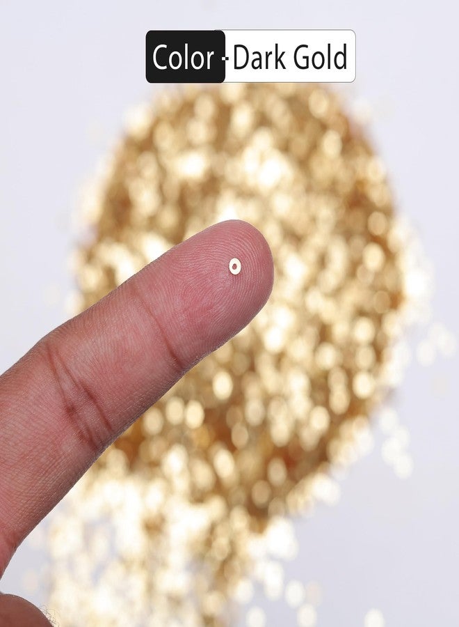 Embroiderymaterial 2 MM Sequins Sitara for Craft, Embroidery, and Jewellery Making (Dark Gold, 50 Gram) - Image 3